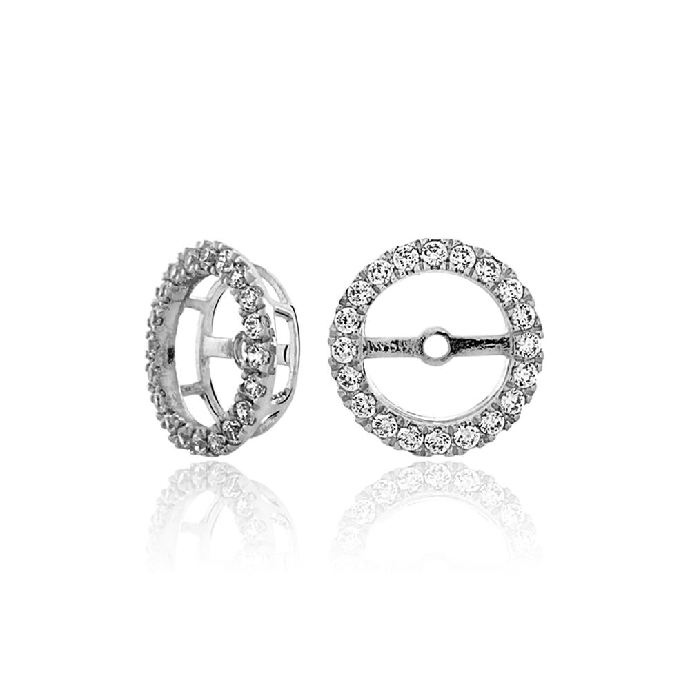 Halo earring enhancer with 0.4 carats* of diamond simulants in sterling silver