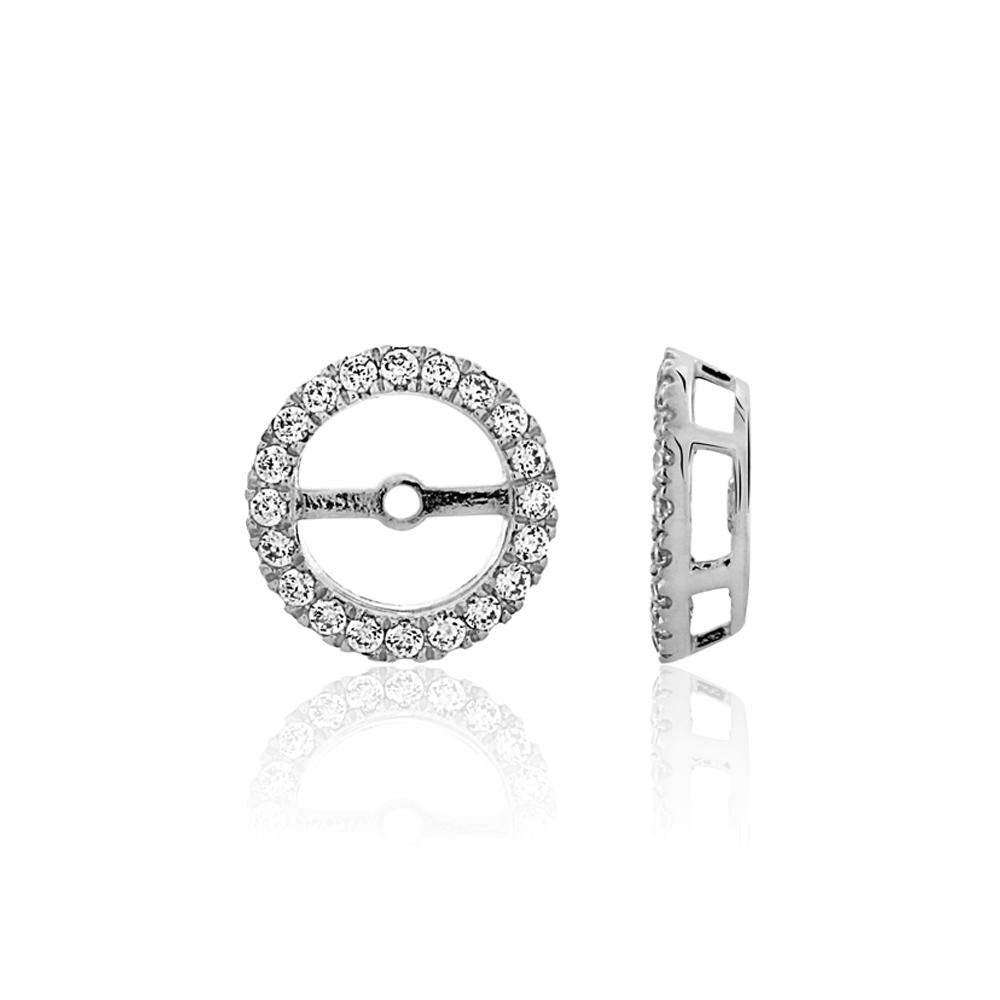 Halo earring enhancer with 0.4 carats* of diamond simulants in sterling silver - Image 2