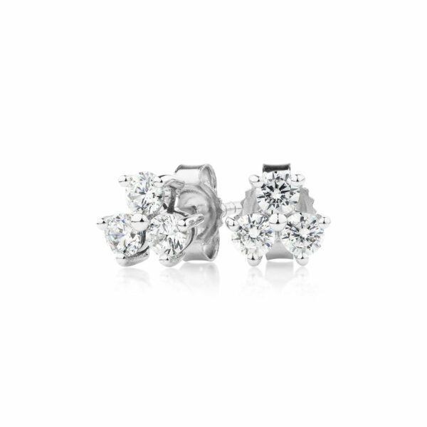 Round Brilliant stud earrings with 0.36 carats* of diamond simulants in 10 carat white gold