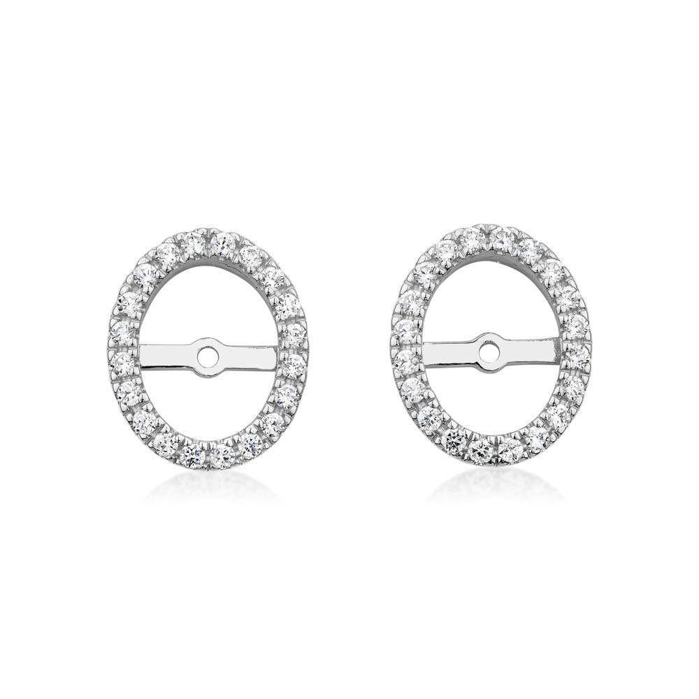 Oval halo earring enhancer with 0.4 carats* of diamond simulants in sterling silver