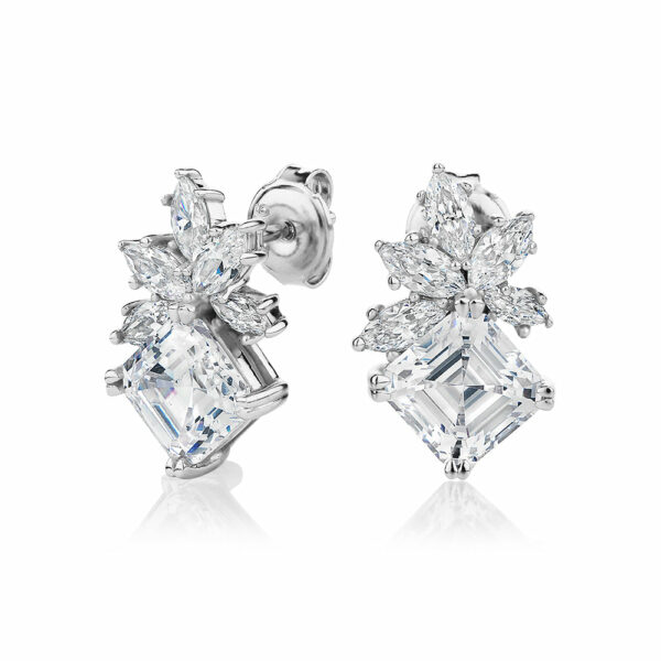 Statement earrings with 5.24 carats* of diamond simulants in sterling silver