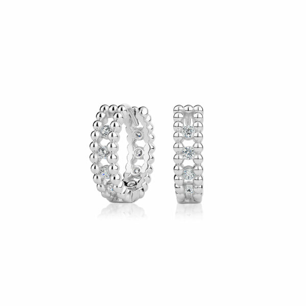 Round Brilliant hoop earrings with 0.48 carats* of diamond simulants in sterling silver