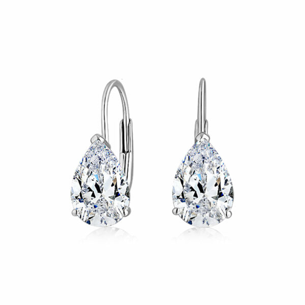 Pear drop earrings with 2 carats* of diamond simulants in 10 carat white gold
