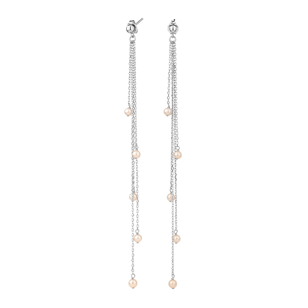 Cultured freshwater pearl drop earrings in sterling silver