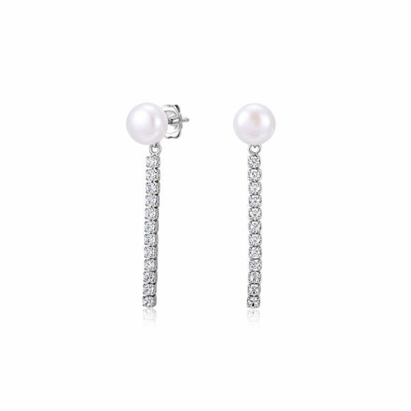 Cultured freshwater pearl drop earrings in sterling silver