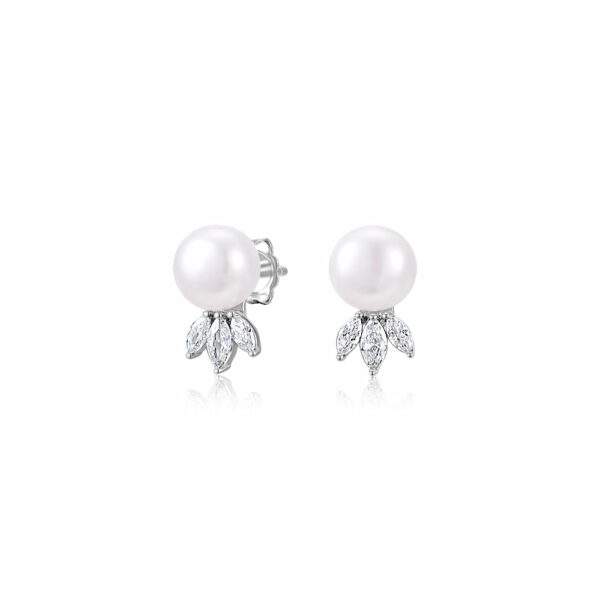 Cultured freshwater pearl stud earrings in sterling silver