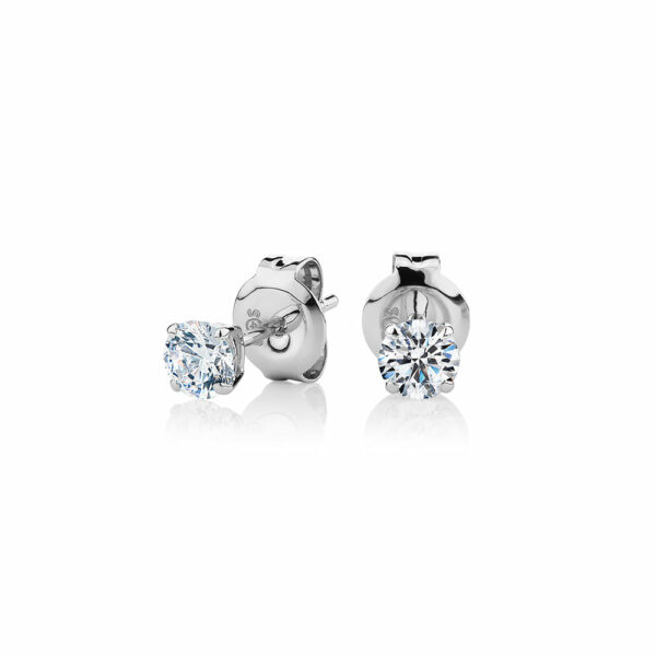 Round Brilliant stud earrings with 0.5 carats* of diamond simulants in 10 carat white gold