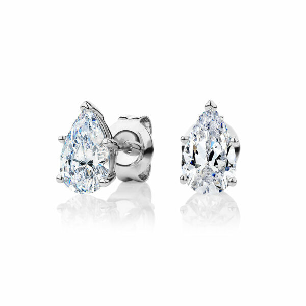Pear stud earrings with 1.62 carats* of diamond simulants in 10 carat white gold