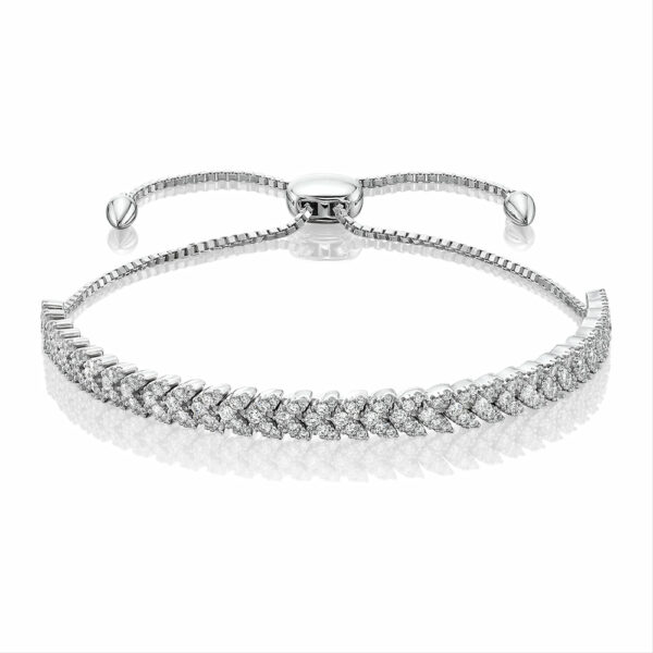 Slider bracelet with 1.44 carats* of diamond simulants in sterling silver