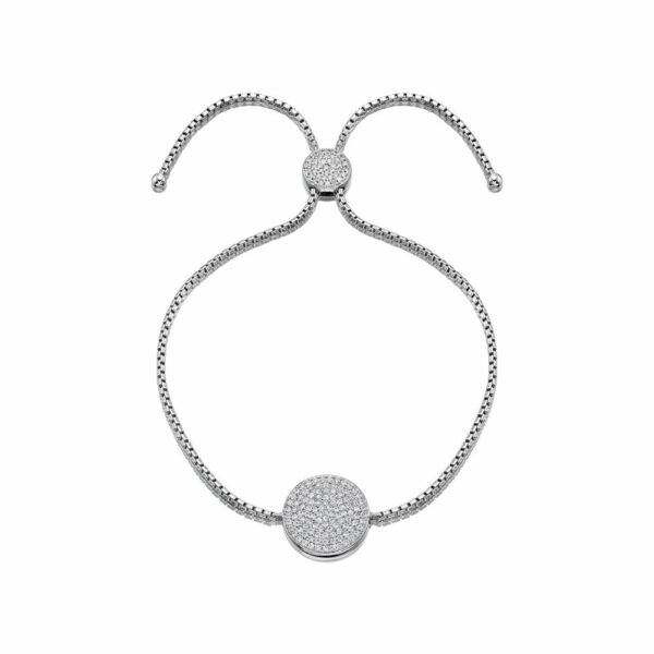 Slider bracelet with 0.68 carats* of diamond simulants in sterling silver