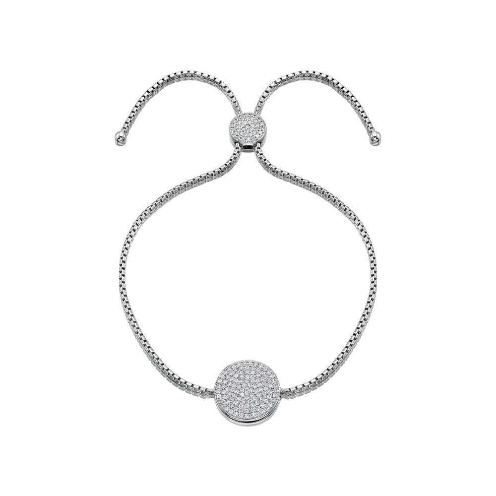 Slider bracelet with 0.68 carats* of diamond simulants in sterling silver