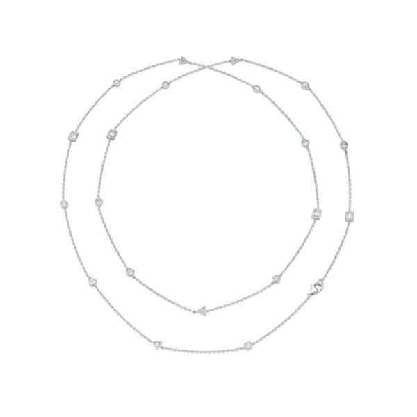 Boho necklace with 2.84 carats* of diamond simulants in sterling silver