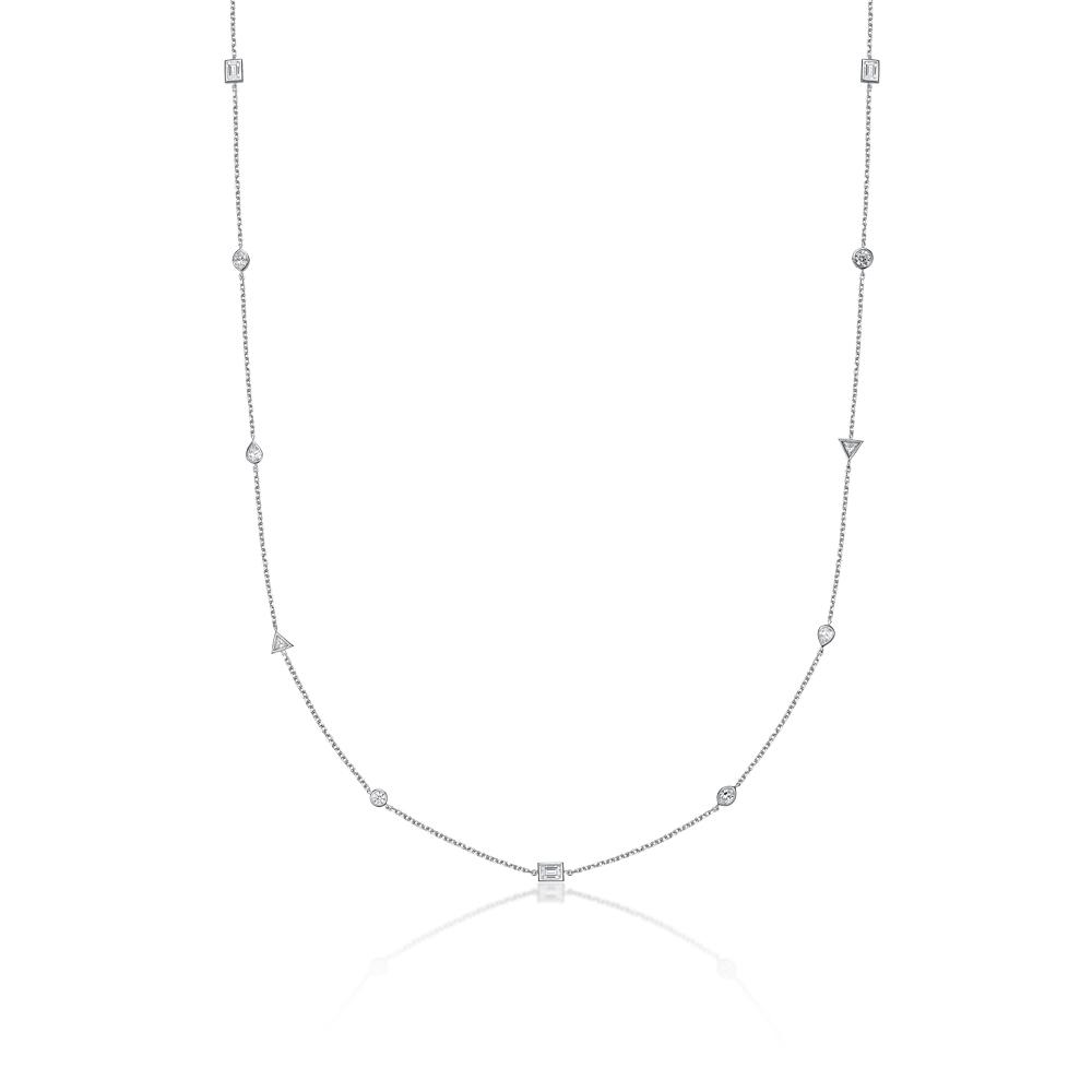 Boho necklace with 2.84 carats* of diamond simulants in sterling silver - Image 2