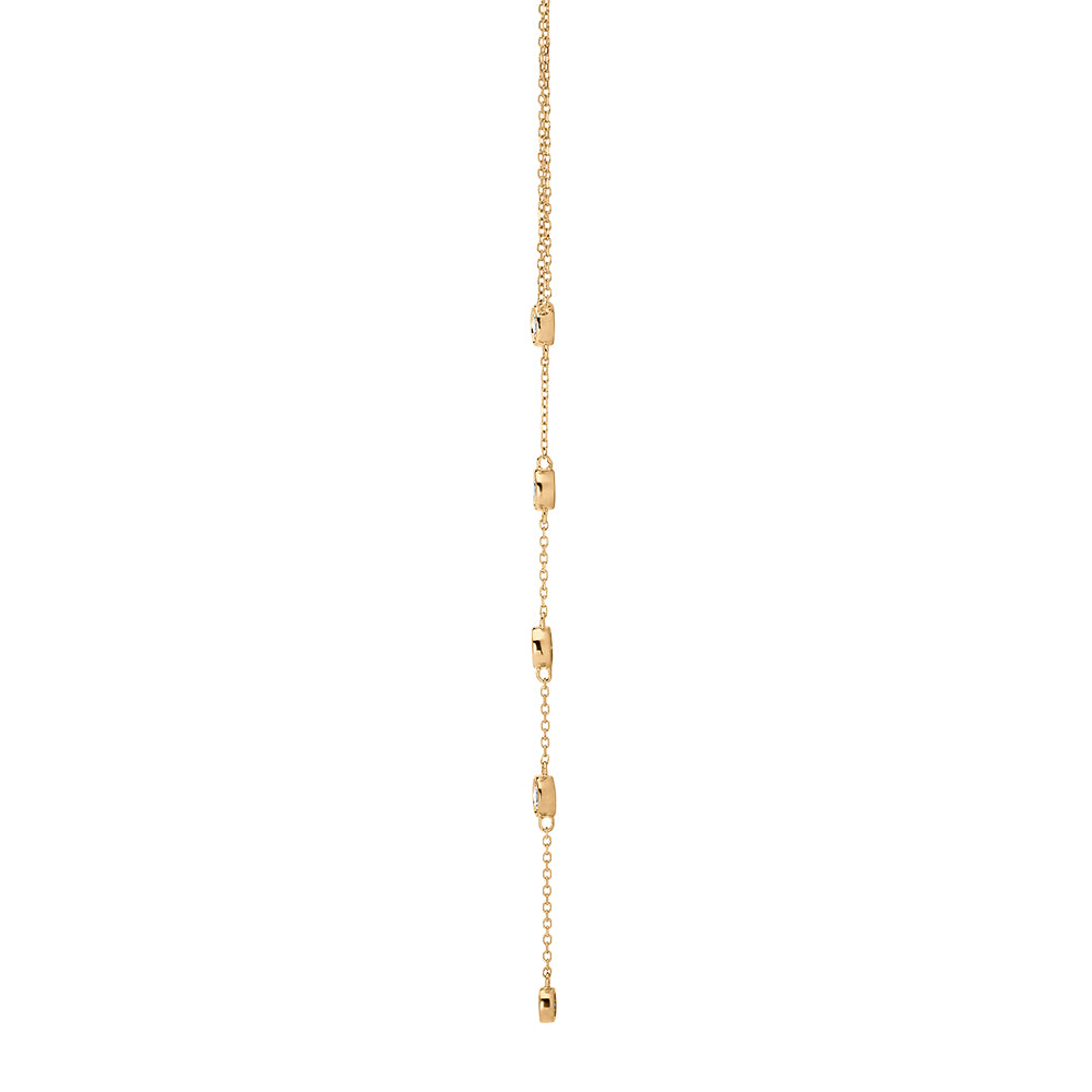 Necklace with 0.5 carats* of diamond simulants in 10 carat yellow gold - Image 2