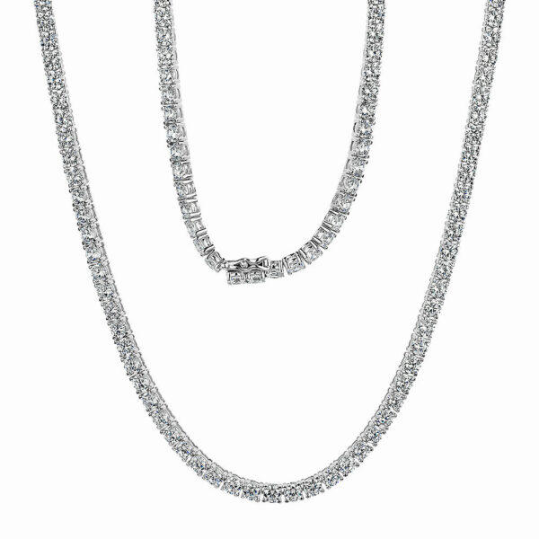 Round Brilliant necklace with 23.25 carats* of diamond simulants in sterling silver