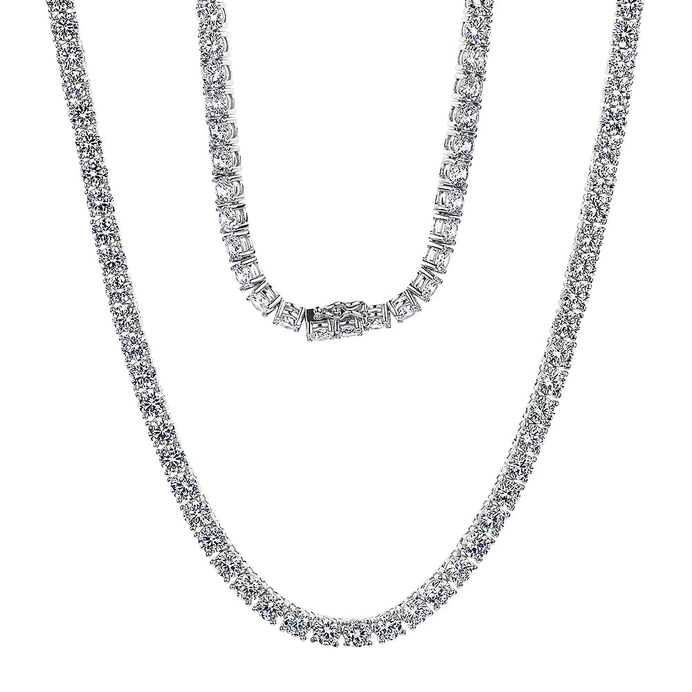 Round Brilliant necklace with 34.96 carats* of diamond simulants in sterling silver