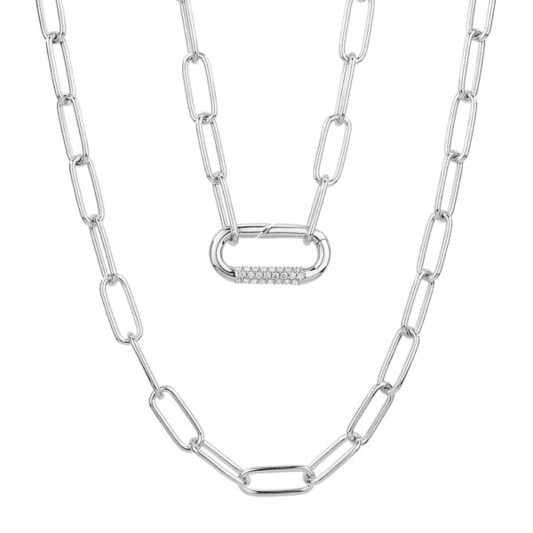 Necklace with 0.72 carats* of Round Brilliant diamond simulants in sterling silver