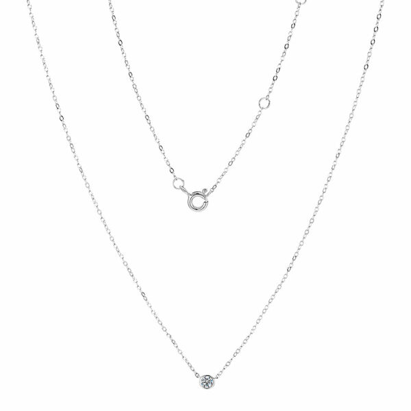 Premium Lab-Grown Diamond, 0.10 carat round brilliant solitaire necklace in 10 carat white gold