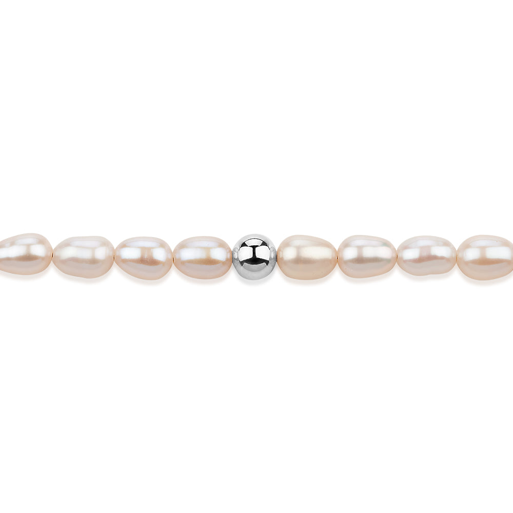 Cultured freshwater pearl necklace in sterling silver - Image 2