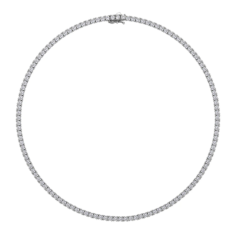 Signature Simulant Diamond 14.2 carat* TW round brilliant tennis necklace in sterling silver