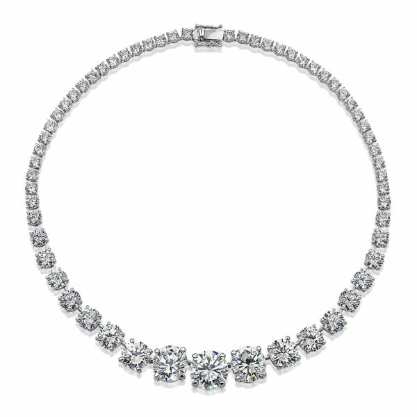 Statement necklace with 22.59 carats* of diamond simulants in sterling silver