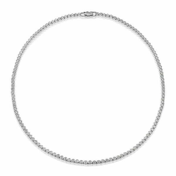 Statement necklace with 4.02 carats* of diamond simulants in sterling silver