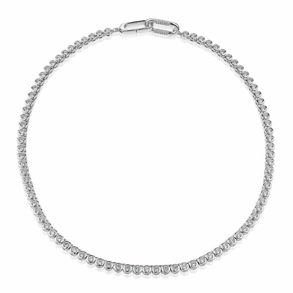 Statement necklace with 9.77 carats* of diamond simulants in sterling silver