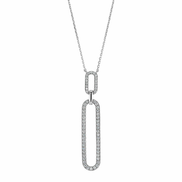 Necklace with 0.51 carats* of diamond simulants in sterling silver