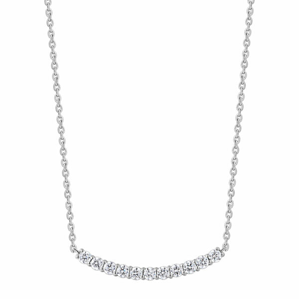 Necklace with 0.88 carats* of diamond simulants in sterling silver