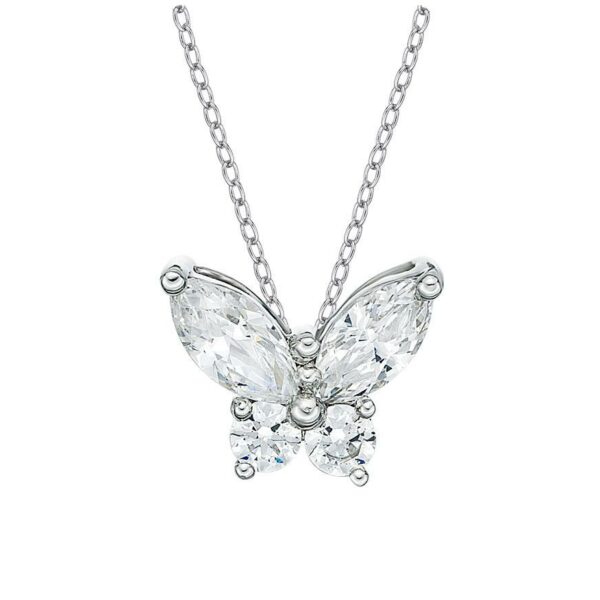 Fancy pendant with 0.62 carats* of diamond simulants in 10 carat white gold