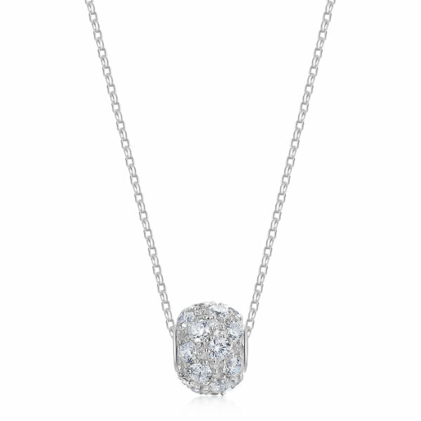 Round Brilliant pendant with 1.2 carats* of diamond simulants in sterling silver