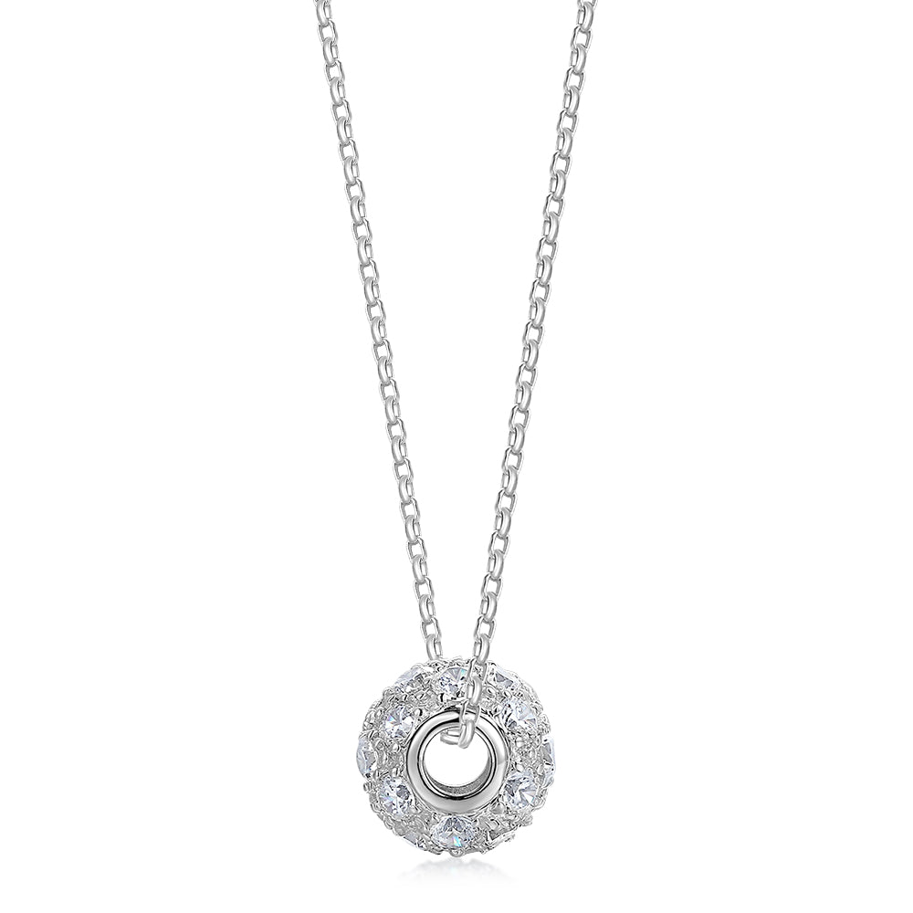 Round Brilliant pendant with 1.2 carats* of diamond simulants in sterling silver - Image 2
