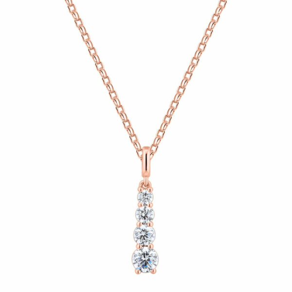 Fancy pendant with 0.62 carats* of diamond simulants in 10 carat rose gold