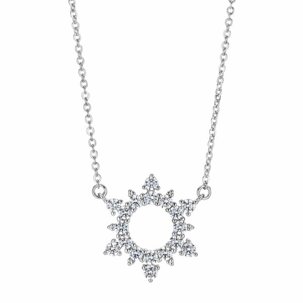Round Brilliant diamond simulant necklace in sterling silver
