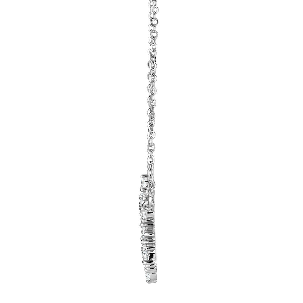 Round Brilliant diamond simulant necklace in sterling silver - Image 2