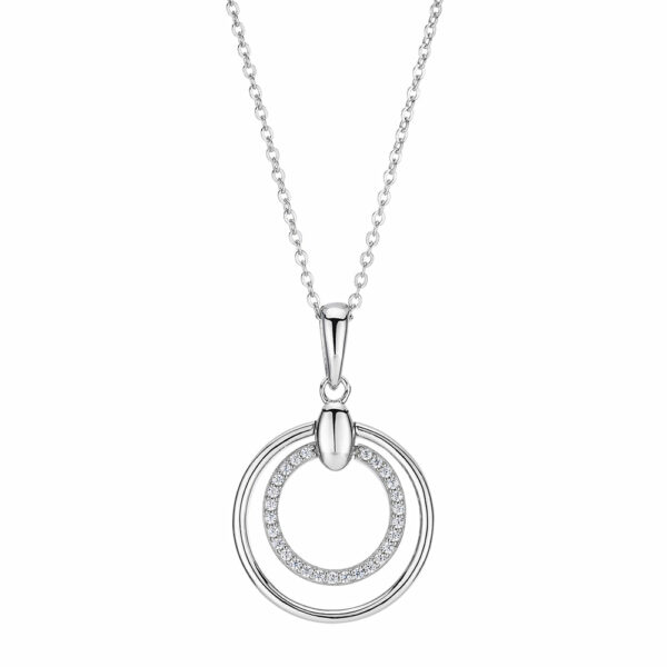 Round Brilliant diamond simulant necklace in sterling silver