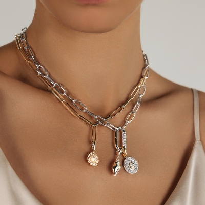 Charm pendant with diamond simulants in sterling silver - Image 4