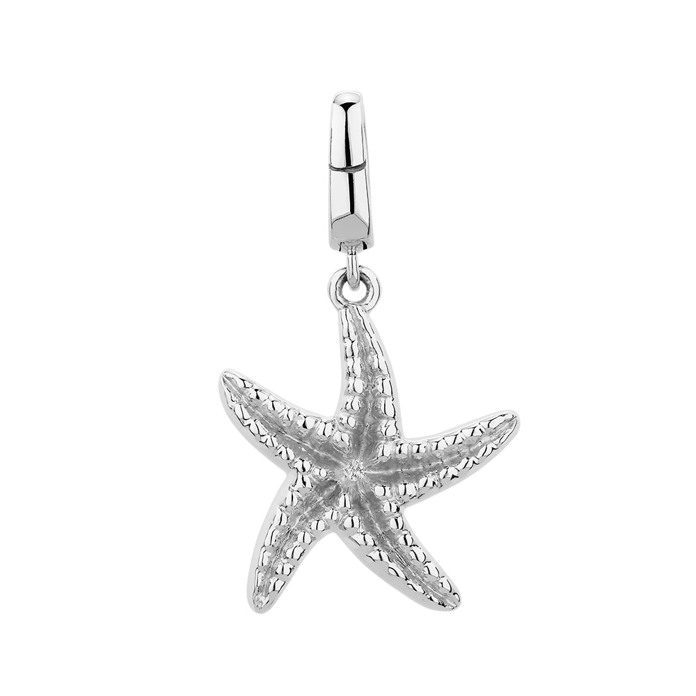 Round Brilliant charm pendant with 0.33 carats* of diamond simulants in sterling silver - Image 3