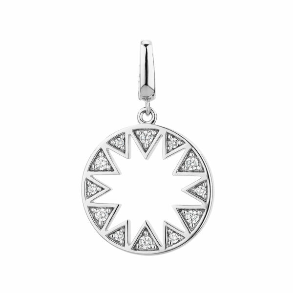 Round Brilliant charm pendant with 0.27 carats* of diamond simulants in sterling silver