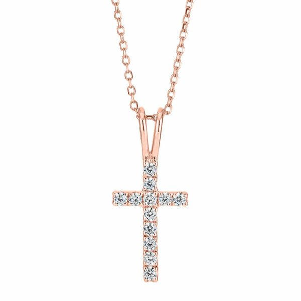 Cross pendant in 10 carat rose gold