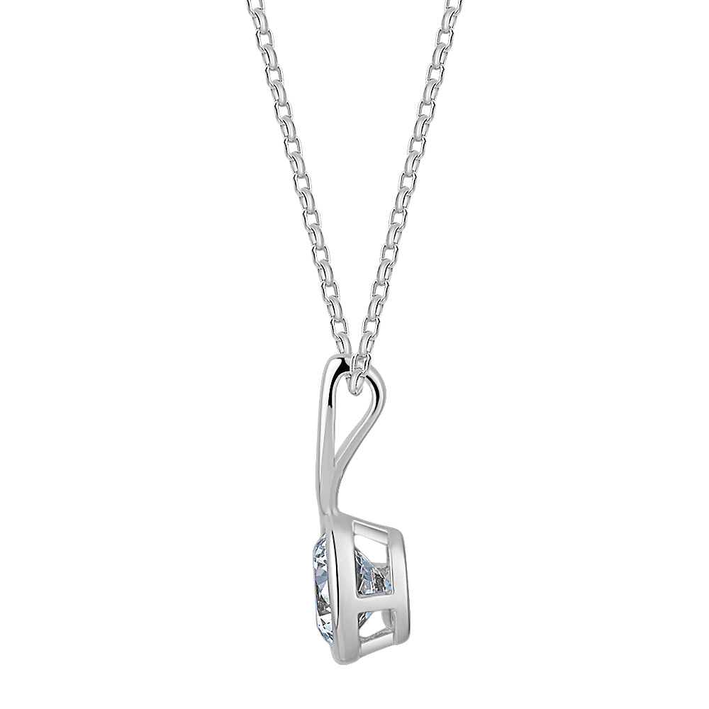 Fancy pendant with 1.03 carats* of diamond simulants in 10 carat white gold - Image 2