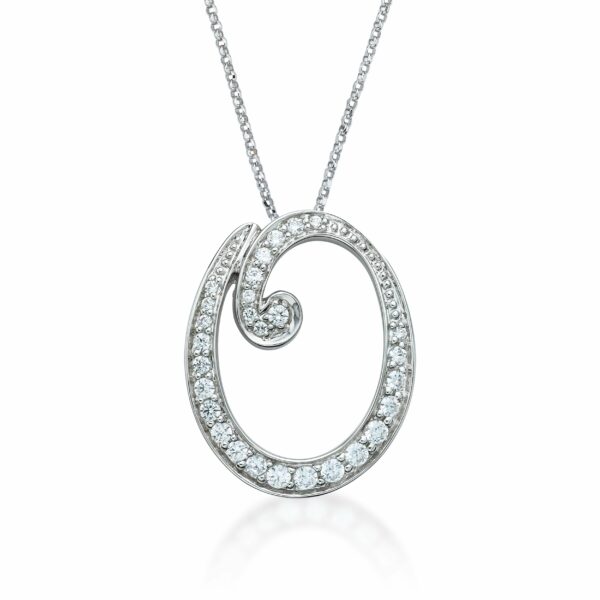 Initial Pendant - O in Sterling Silver