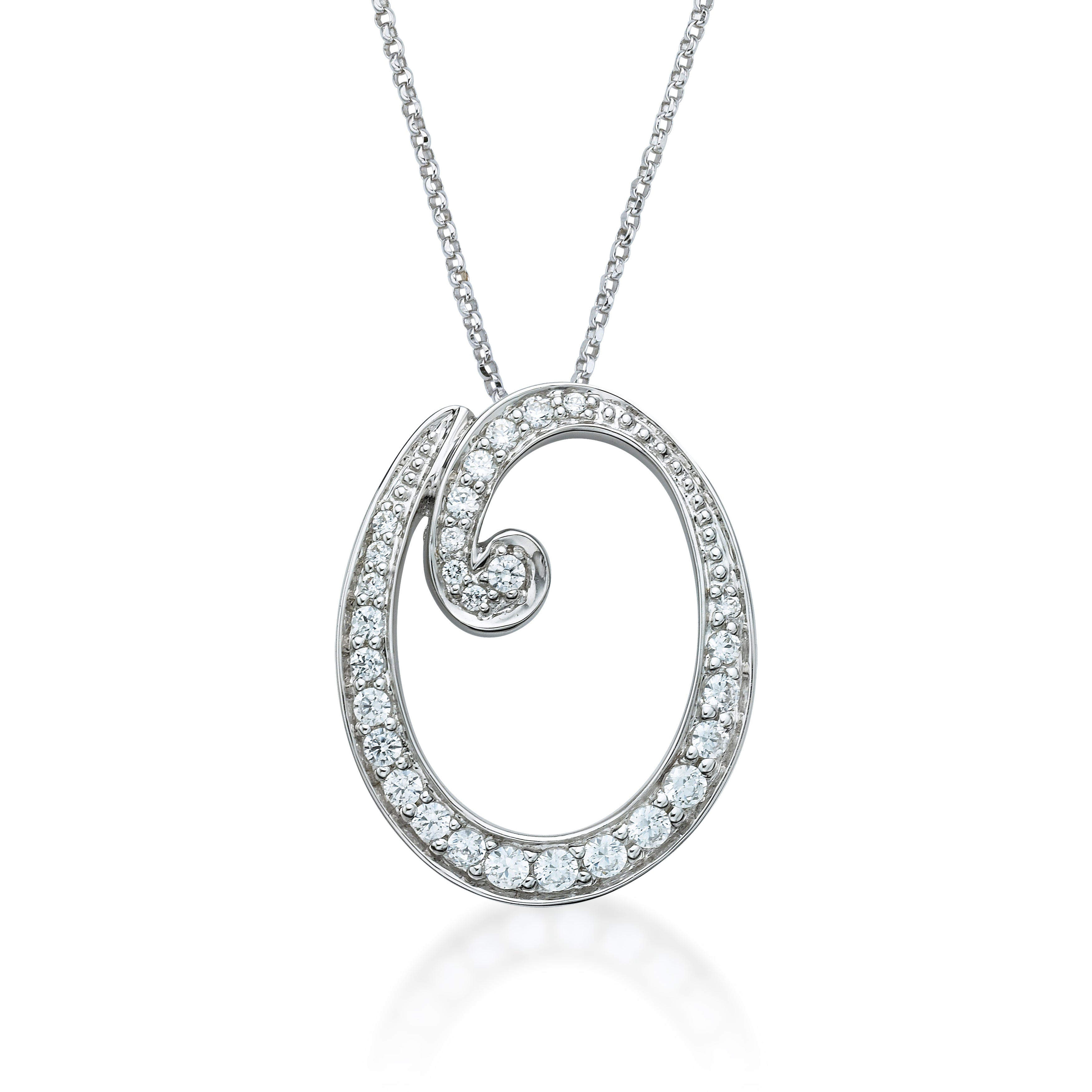 Initial Pendant - O in Sterling Silver