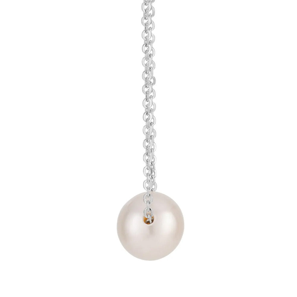Cultured freshwater pearl necklace in sterling silver - Image 2