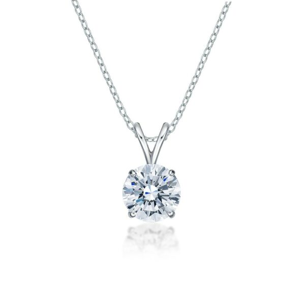 Round Brilliant solitaire pendant with 1.5 carat* diamond simulant in 10 carat white gold