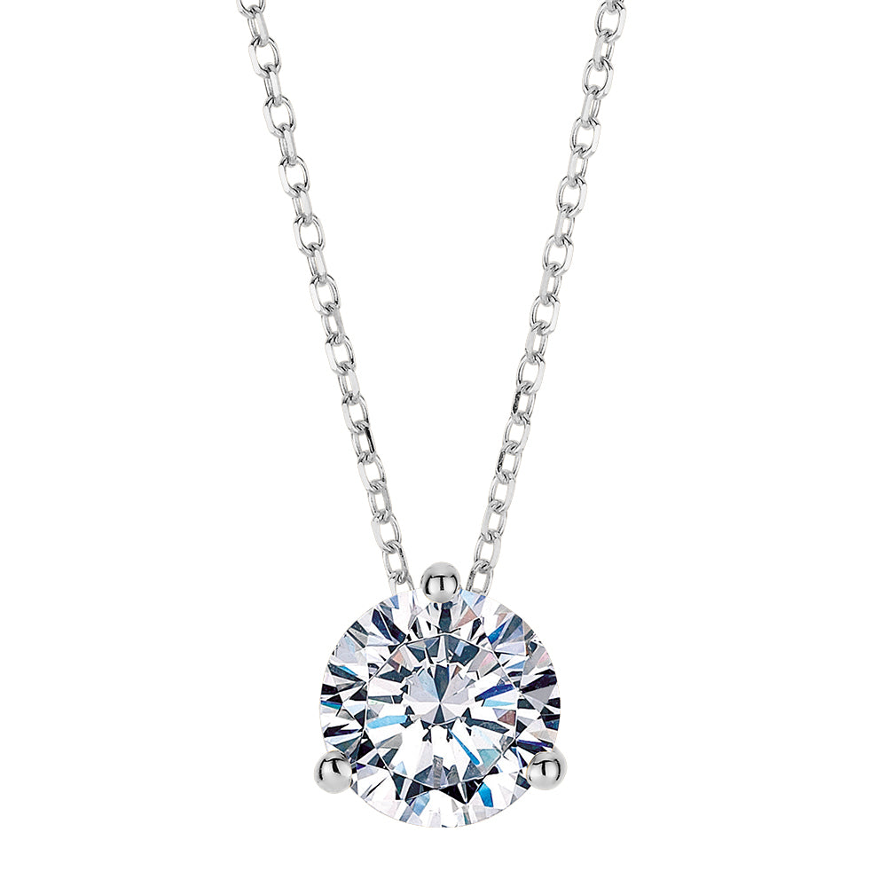 Round Brilliant solitaire pendant with 1.03 carat* diamond simulant in 10 carat white gold