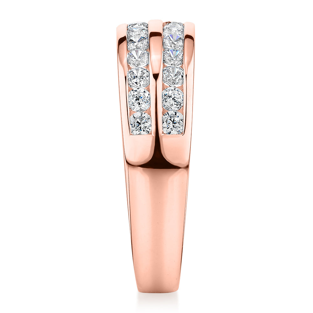 Dress ring with 0.72 carats* of diamond simulants in 10 carat rose gold - Image 2