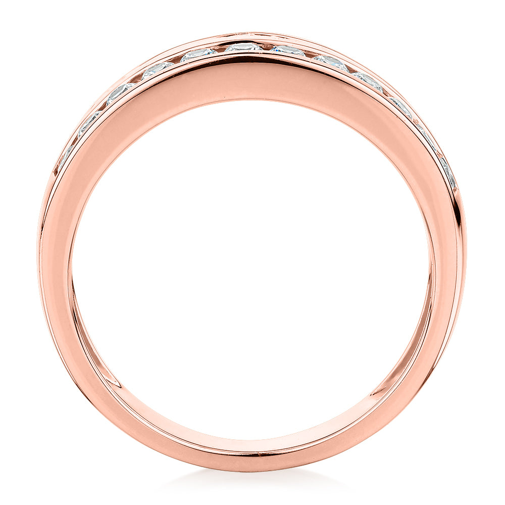 Dress ring with 0.72 carats* of diamond simulants in 10 carat rose gold - Image 3