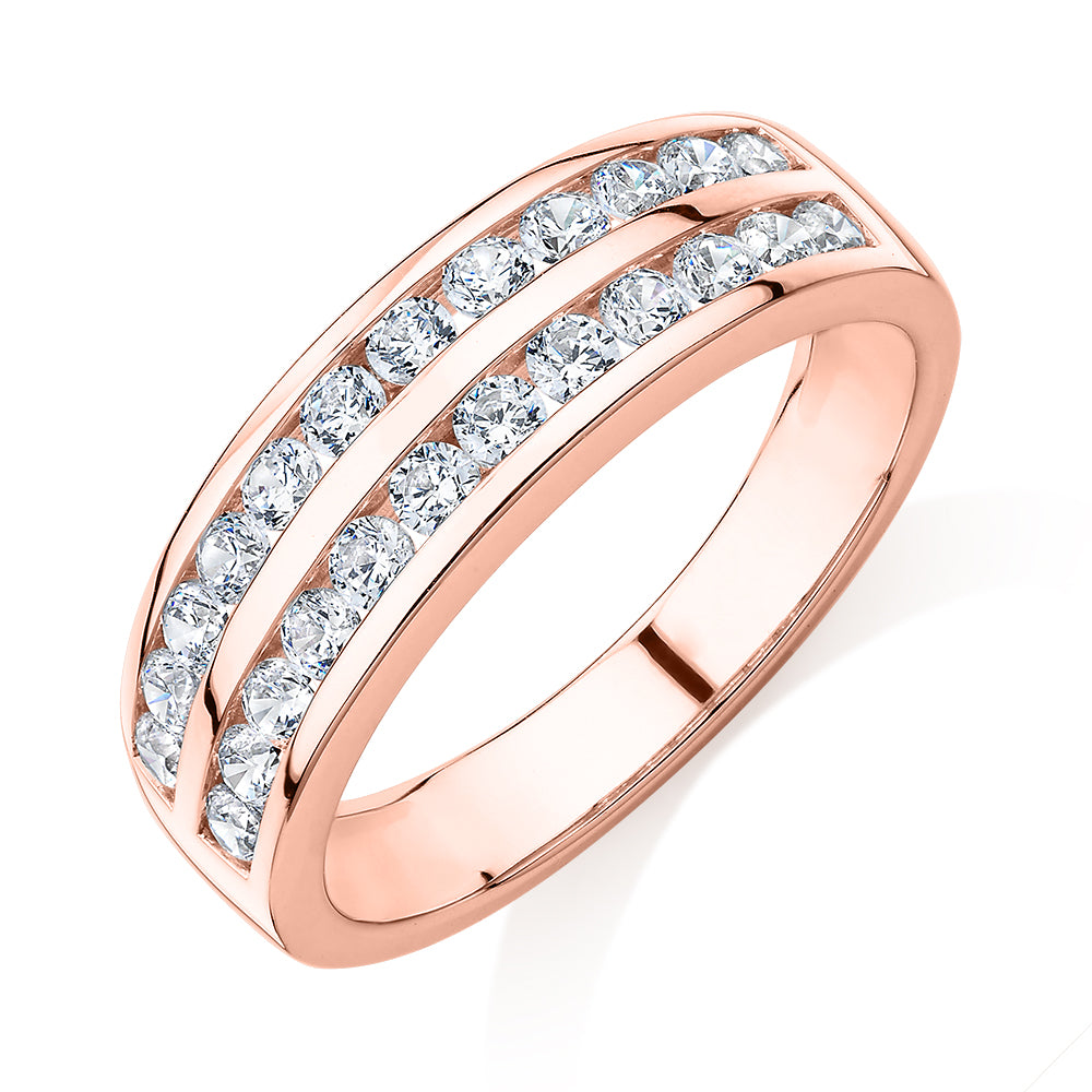 Dress ring with 0.72 carats* of diamond simulants in 10 carat rose gold - Image 4