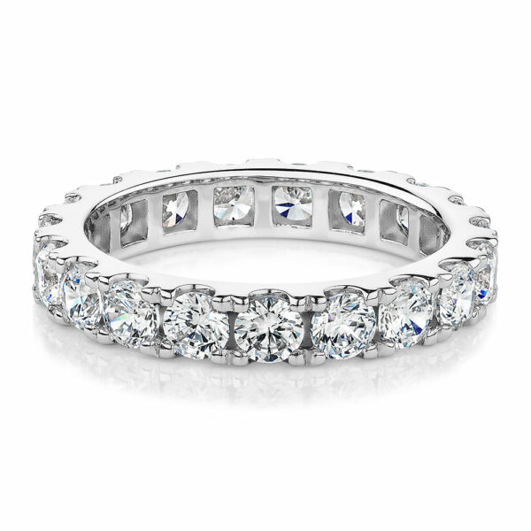 All-rounder eternity band with 2.09 carats* of diamond simulants in 14 carat white gold